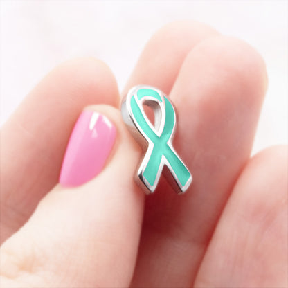 Epoxy Cancer Awareness Ribbon Earrings Stainless Steel Jewelry