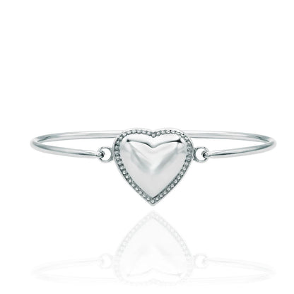 Baby Bracelet Engraveable Bangle With Latch Closure Baby's First Jewelry Personalized Gift for Baby Engrave Initials on Disk or Heart Keepsake Gifts