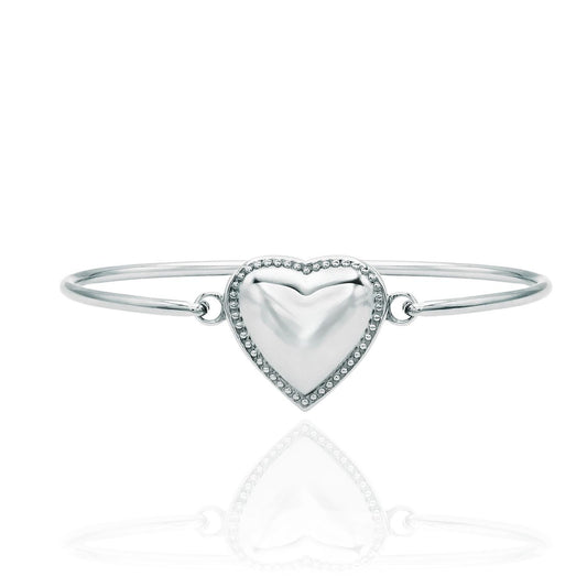 Baby Bracelet Engraveable Bangle With Latch Closure Baby's First Jewelry Personalized Gift for Baby Engrave Initials on Heart Keepsake Gifts